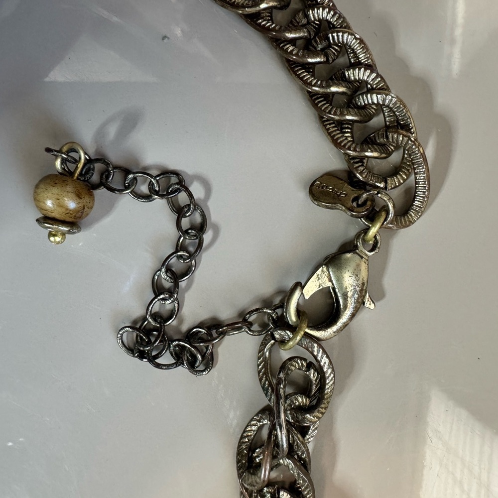 Carnelian Agate Brown and Gold Chunky Chico’s Natural Stone Necklace - Picture 11 of 12